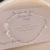 Rose of the Moon · Rose Quartz & Pearl Silver Shard Necklace